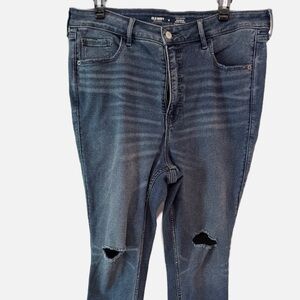 Old Navy Rockstar Skinny Extra High Rise Distressed Jeans.  360 Stretch.  Sz 16.